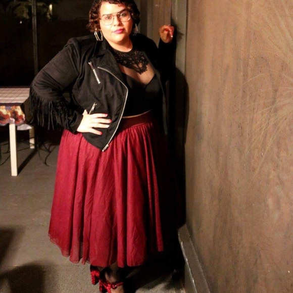 Torrid Maroon Tulle Skirt - Picture 3 of 5